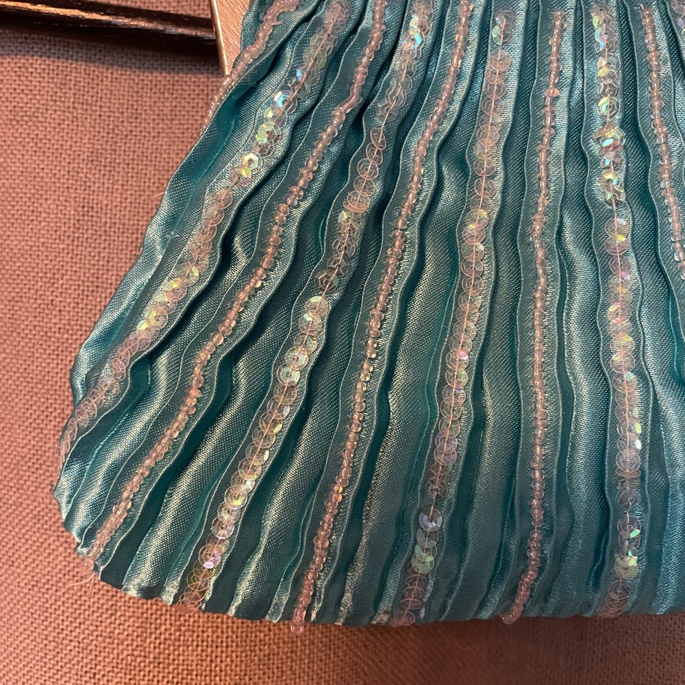 Y2K shell aqua mini purse - Picture 3 of 4